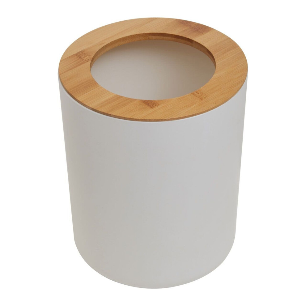 Premier Housewares Canyon Bamboo Fibre Dust Bin White