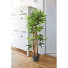 4ft Artificial Faux Bamboo Tree Potted 120cm Plant Grey Pot 5607008