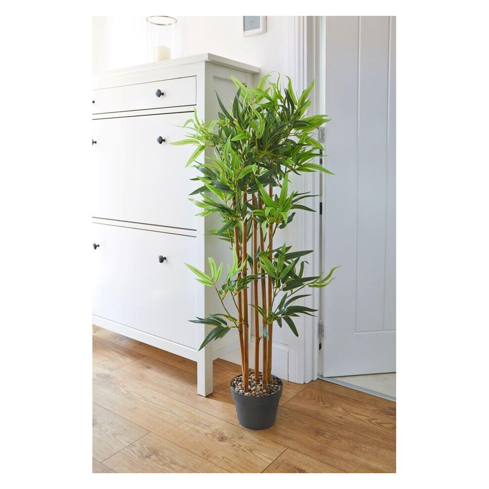 Smart Garden 4Ft Artificial Faux Bamboo Tree Potted 120Cm Plant Pot 5607008 Grey