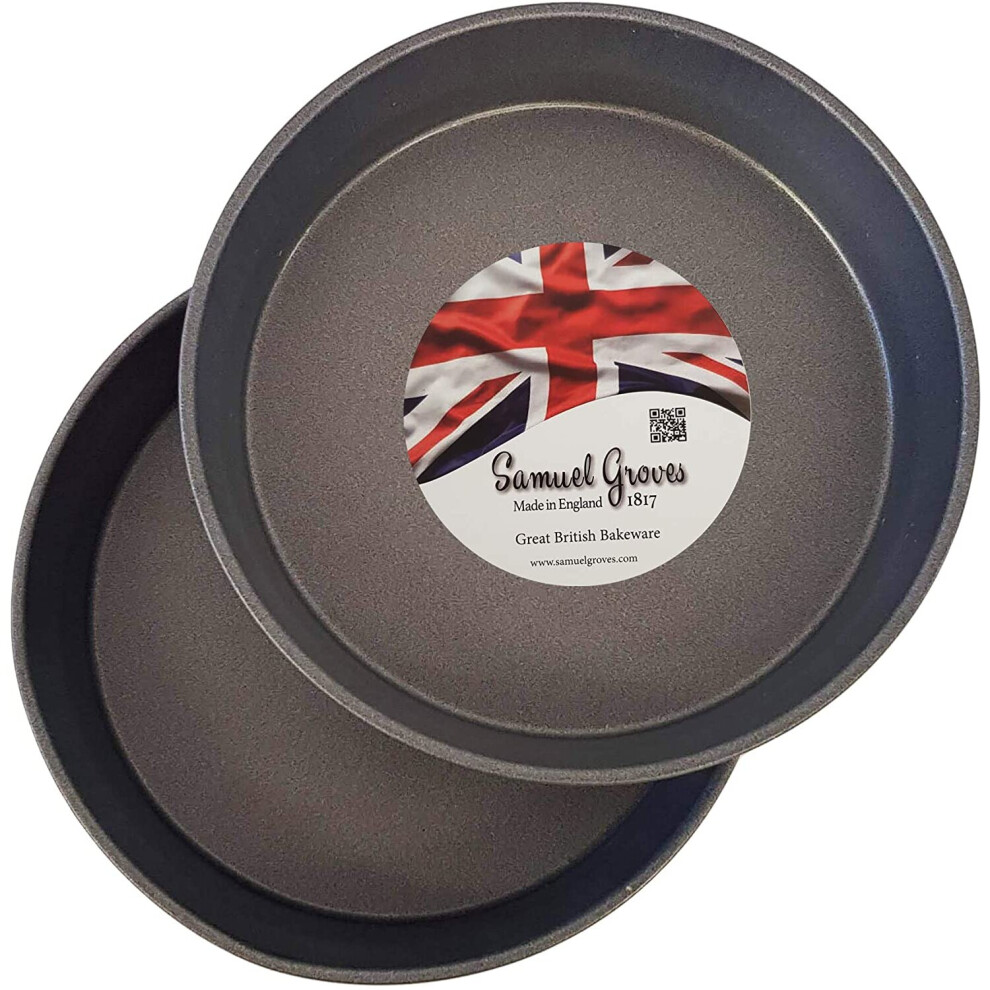 2X 9" (23cm) Sandwich Sponge Cake Tin, Deep Fixed Base, Superior Double Coated Non Stick, Made in England