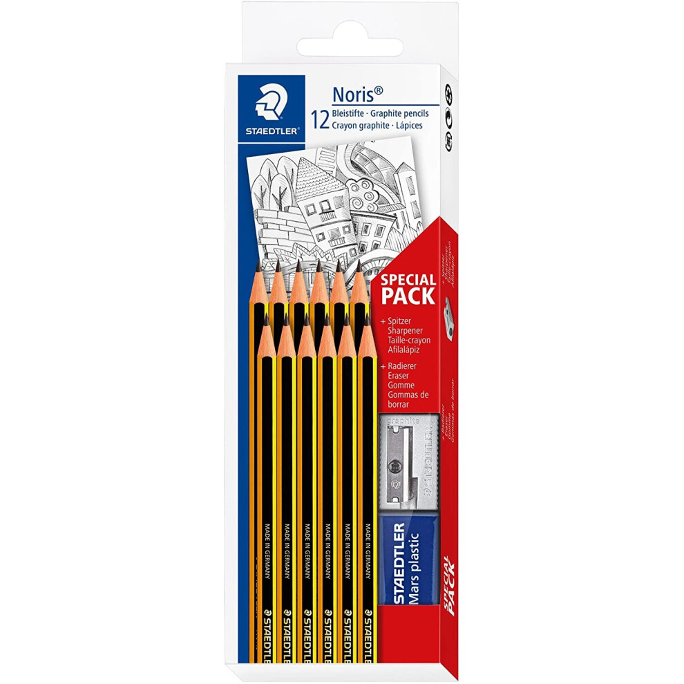 Staedtler 120 SET2 with 12 Noris Pencils, erasers and sharpeners