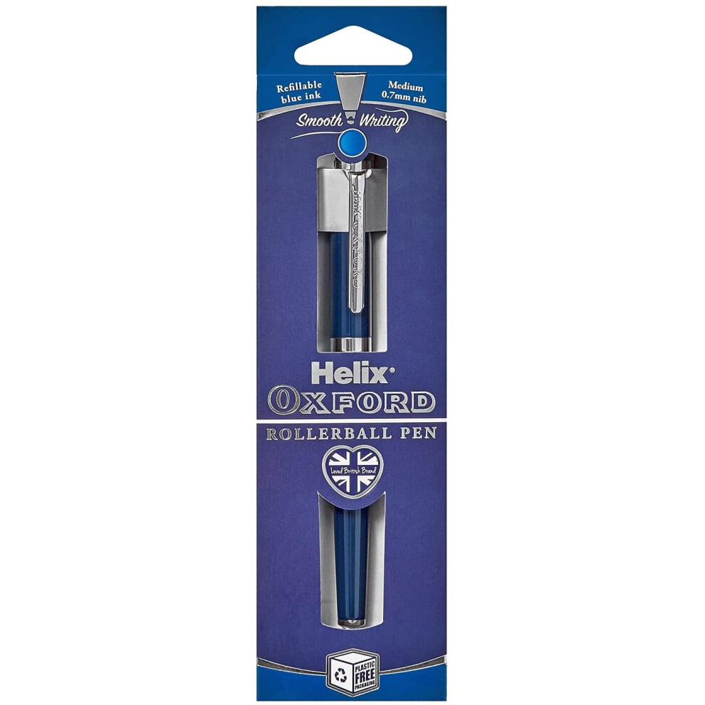 Helix Oxford Rollerball Pen - Black - Blue - Image 4