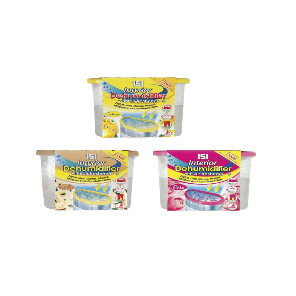 3x Interior Dehumidifiers Moisture Traps Scented Damp Control
