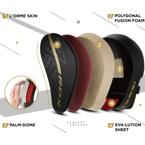 (Golden) RDX Boxing Pads Curved Focus Mitts 1