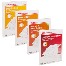 (16 Labels, 105x35mm, 1 Box (100 Sheets)) Office Depot Self Adhesive White Address Labels