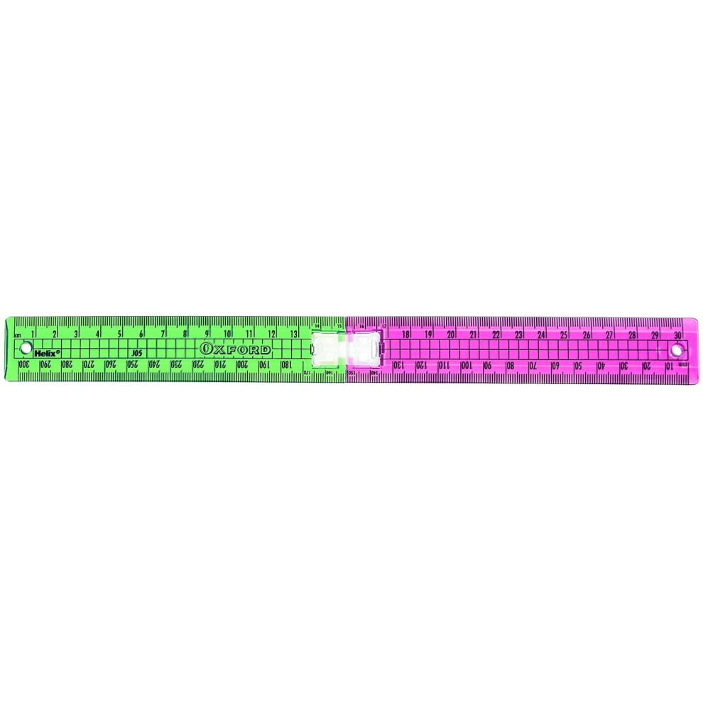 Helix Oxford Clash 30cm Folding Ruler - Pink