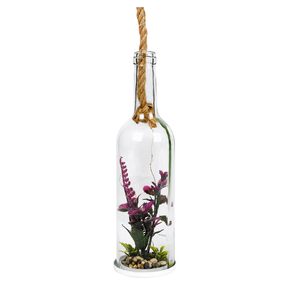 (Purple) Glass Bottle Plant Decorative Ornament On LED Rope