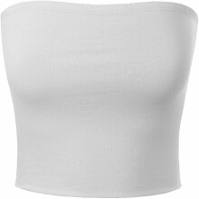 (White, 6) New Ladies Women Plain Boob Tube Bandeau Crop Vest Top Strapless Bra UK Size 6 8 10 12