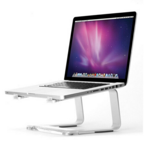 Griffin Griffin Elevator Desktop Stand for Laptops & Macbooks - Silver/Clear 2