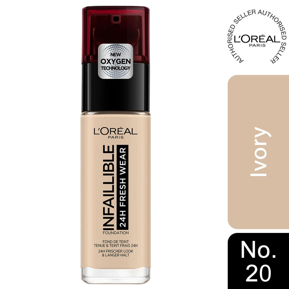 L'Oreal Paris Infallible 24hr Freshwear Liquid Foundation 20 Ivory