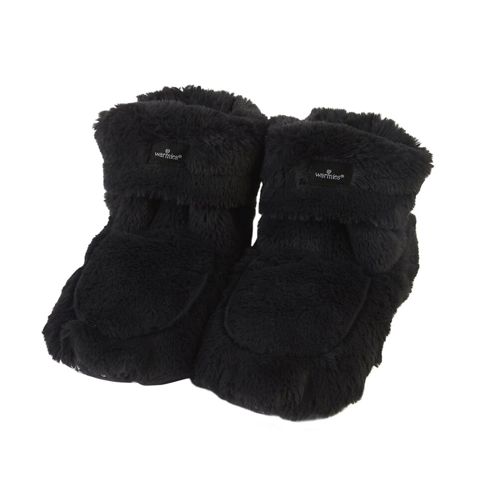 Warmies Lavender Scented Faux Fur Microwaveable Slipper Boots - Charcoal