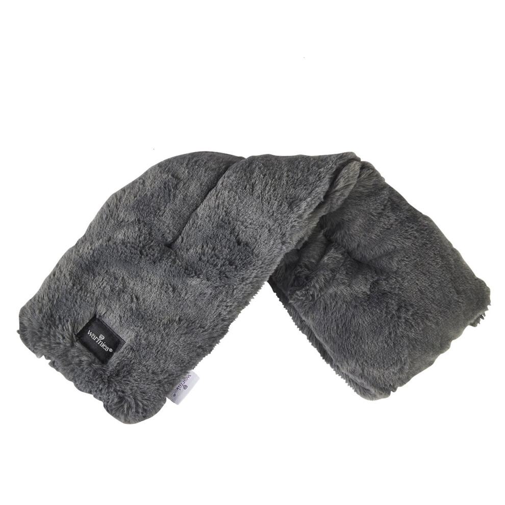 Warmies Lavender Scent Faux Fur Microwaveable Soothing Neck Wrap - Steel