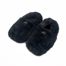 Warmies Luxury Lavender Scented Faux Fur Microwaveable Slippers - Charcoal