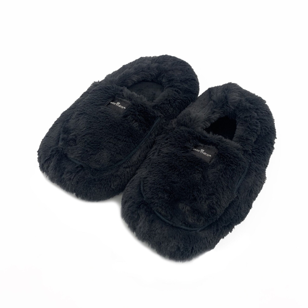 Warmies Luxury Scented Faux Fur Microwaveable Slippers - Charcoal Lavender