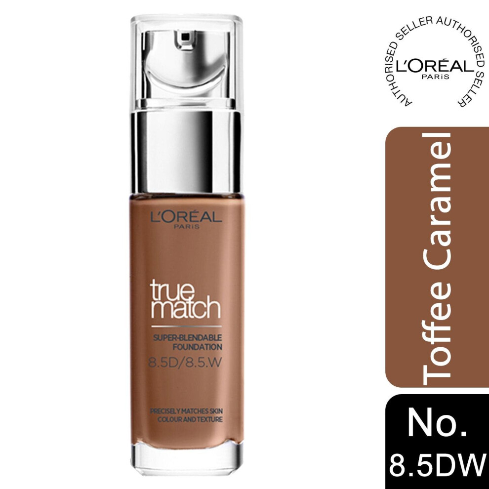 LâOrã©Al Paris L'oreal Match Super-Blendable Foundation 8.5Dw Toffee Caramel, 30Ml