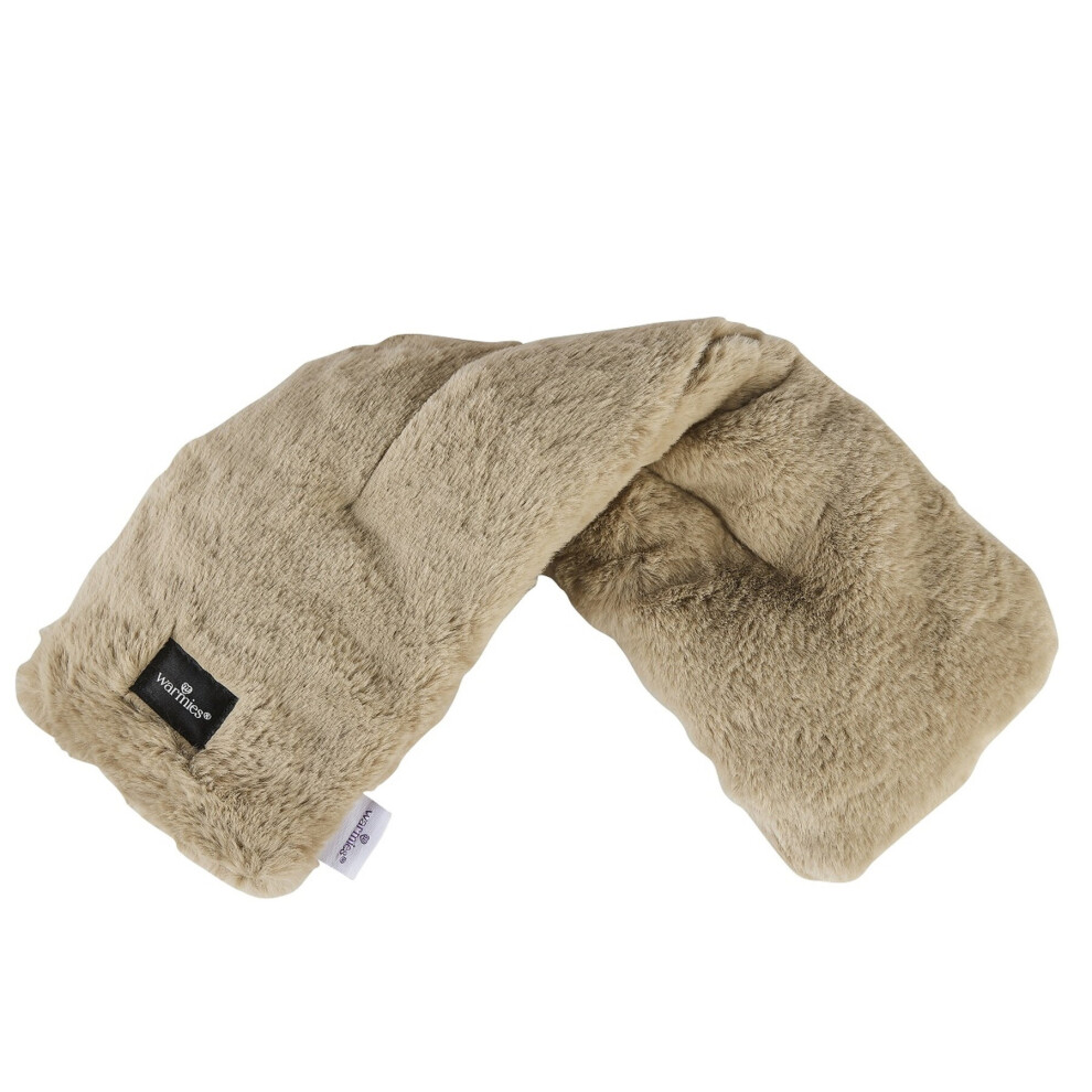 Warmies Lavender Scent Faux Fur Microwaveable Soothing Neck Wrap - Latte