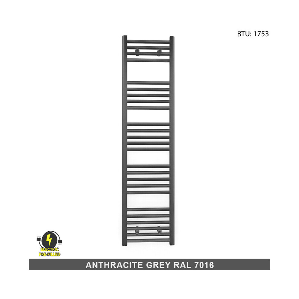 (300 X 1400Mm (H)) Anthracite Electric Bathroom Towel Rail Radiator 9028009413370