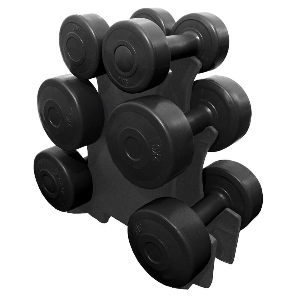 Azure 12kg Family Dumbbell Training Set with Stand