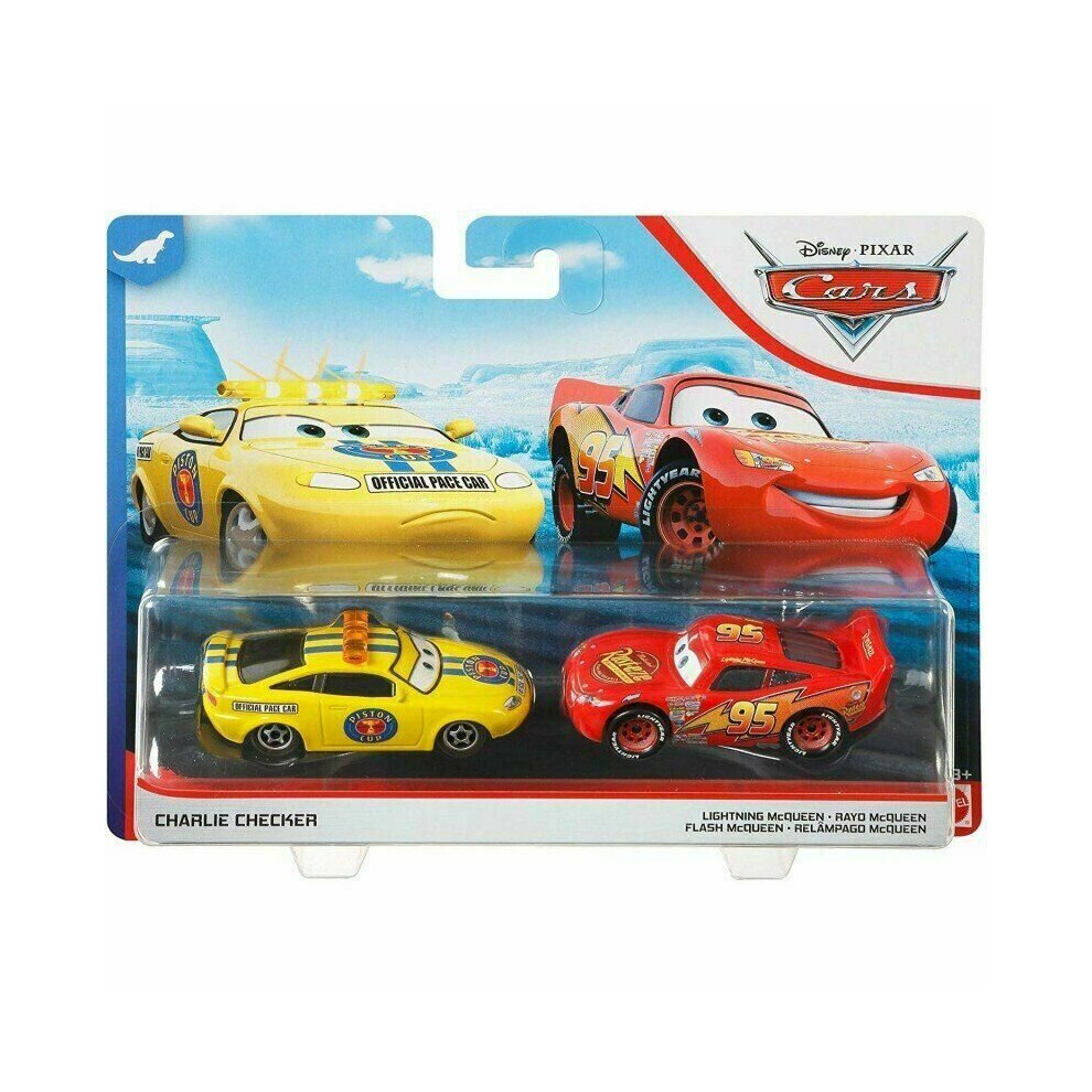 Disney Mattel Charlie Checker & Lightning Mcqueen 1:55 Diecast Vehicle