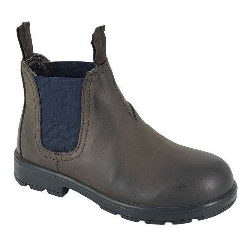 Roamers Waxy Twin Gusset Junior Boys Ankle Leather Boot Brown