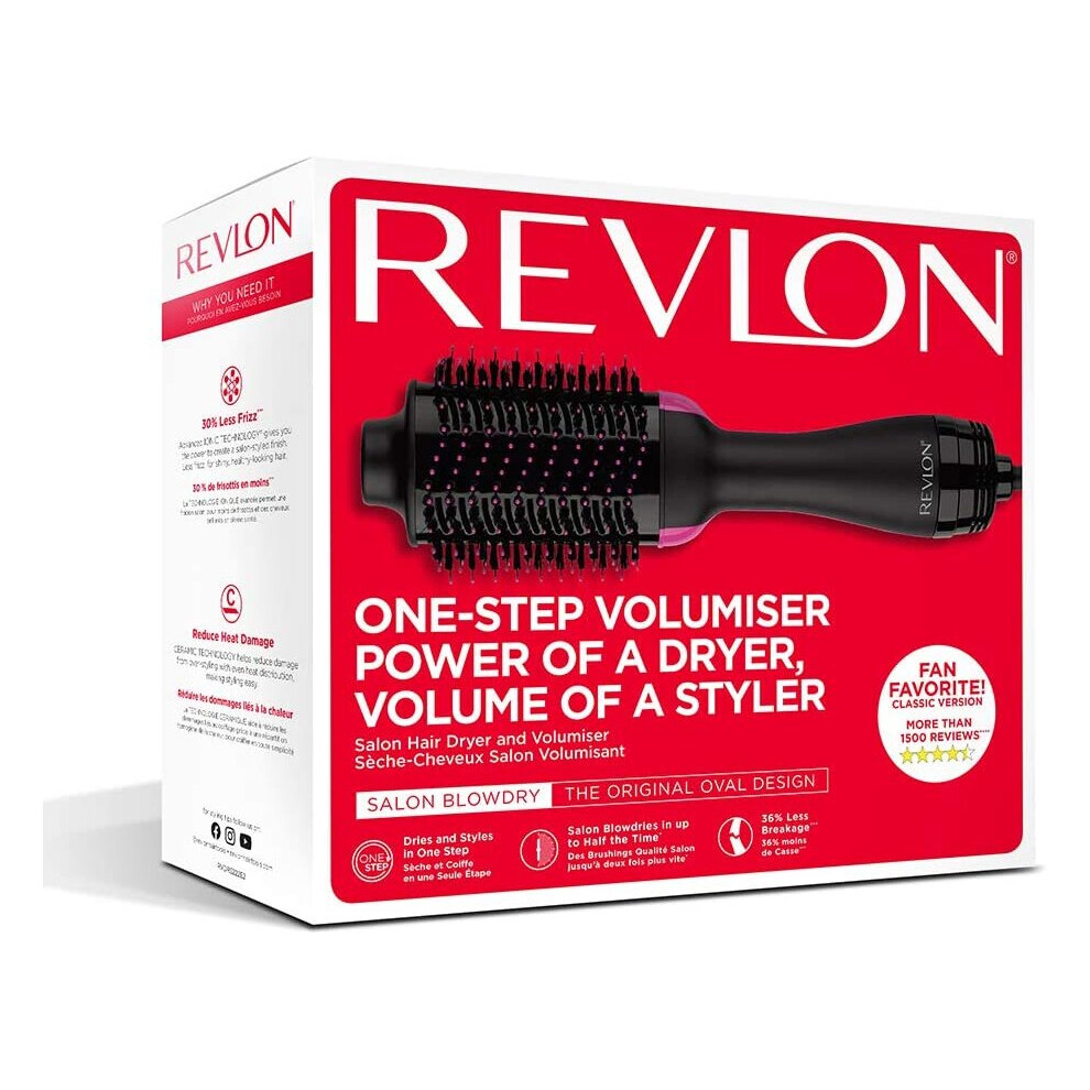 REVLON 2-in-1 Pro Collection Salon One Step Hair Dryer and Volumiser, Black