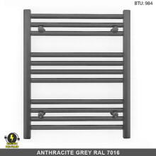 (500 x 600mm (h)) Anthracite Electric Bathroom Towel Rail Radiator