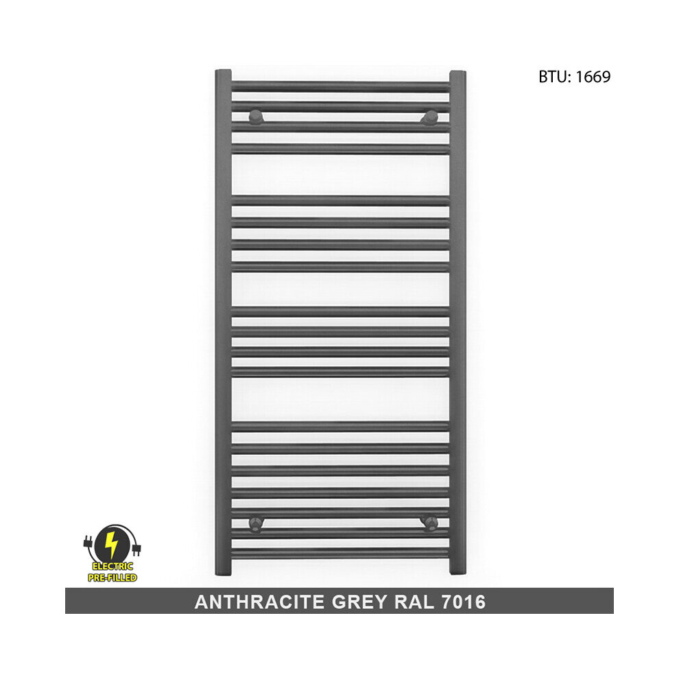 (500 X 1000Mm (H)) Anthracite Electric Bathroom Towel Rail Radiator 9028009413653