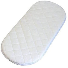(73 x 35 x 3 cm ) Quilted Moses Basket Pram Mattress Soft Breathable Oval Shaped All UK Sizes