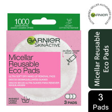 Garnier Micellar Reusable Make up Remover Eco Pads, 3 Micro Fibre Pads