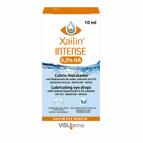 Xailin Intense 0.3% Sodium Hyaluronate Eye Drops, Preservative-Free, 10ml - For Severe Dry Eye, Contact Lens Friendly