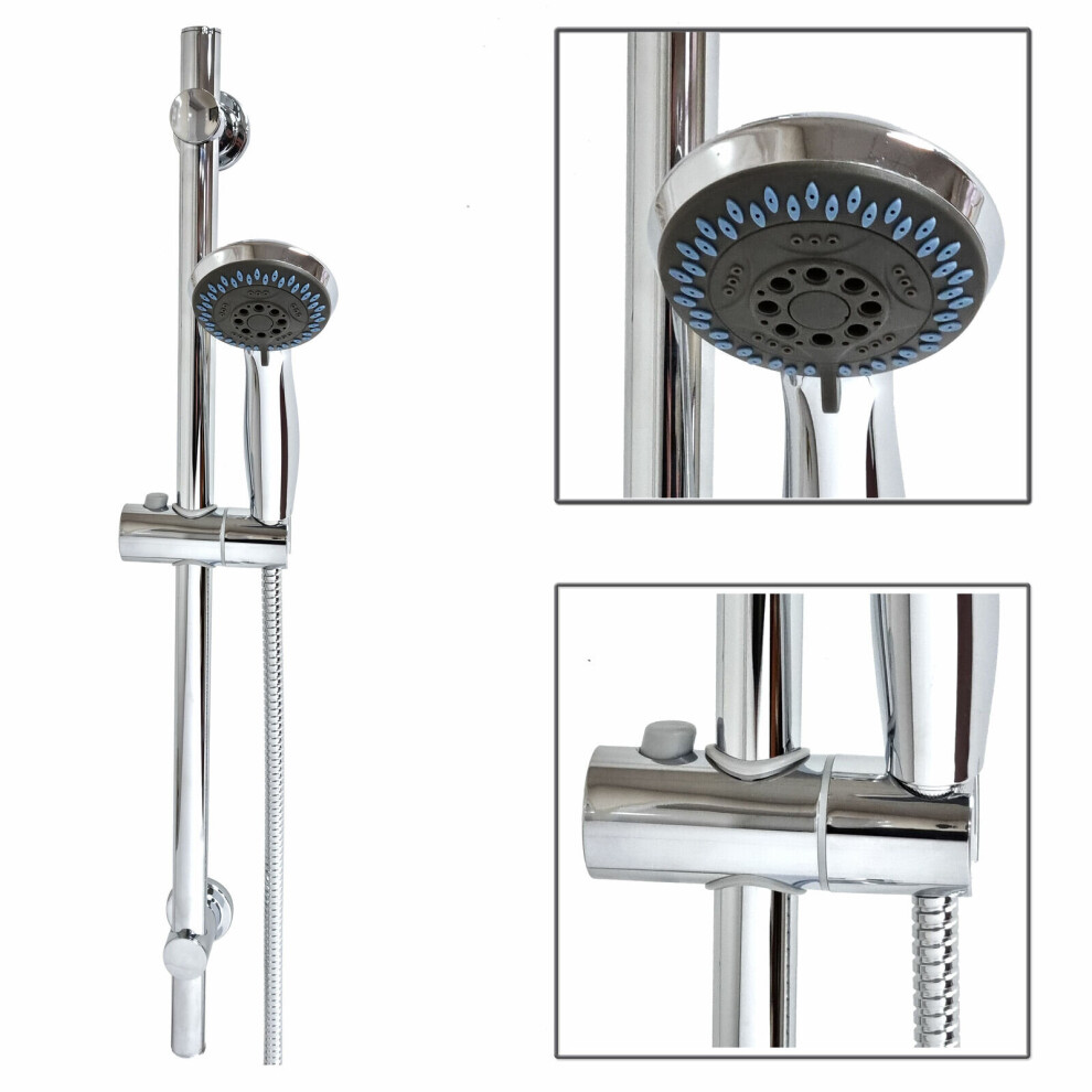 Shower Head & Slide Riser Rail Bracket Kit With Soap Dish