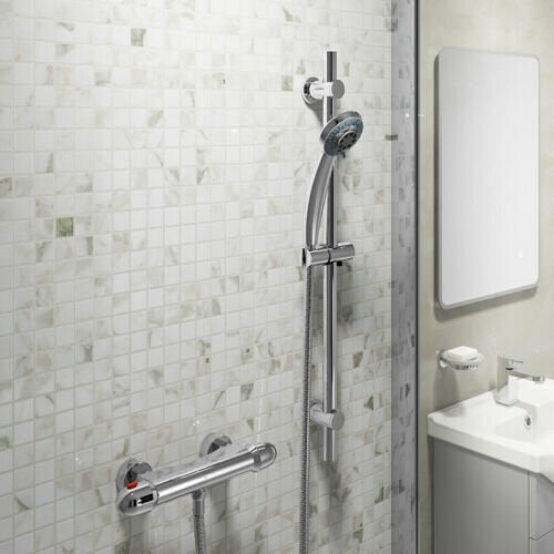 Shower Head & Slide Riser Rail Bracket Kit With Soap Dish 2