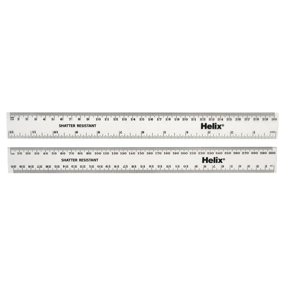 Helix Clear Shatter-Resistant Ruler 30cm / 12in