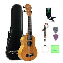 Mahogany Soprano Ukulele Beginners,21 Inch Soprano Ukulele Starter Kit