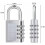 (Silver, 2 pcs) 4 Digit Combination Padlock - Locker Luggage Lock 2