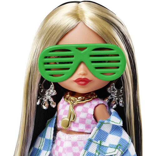 Barbie Barbie Extra Minis Doll #2 (14 cm) con Moda a Quadri e Giacca, Supporto e Accessori Inclusi 2