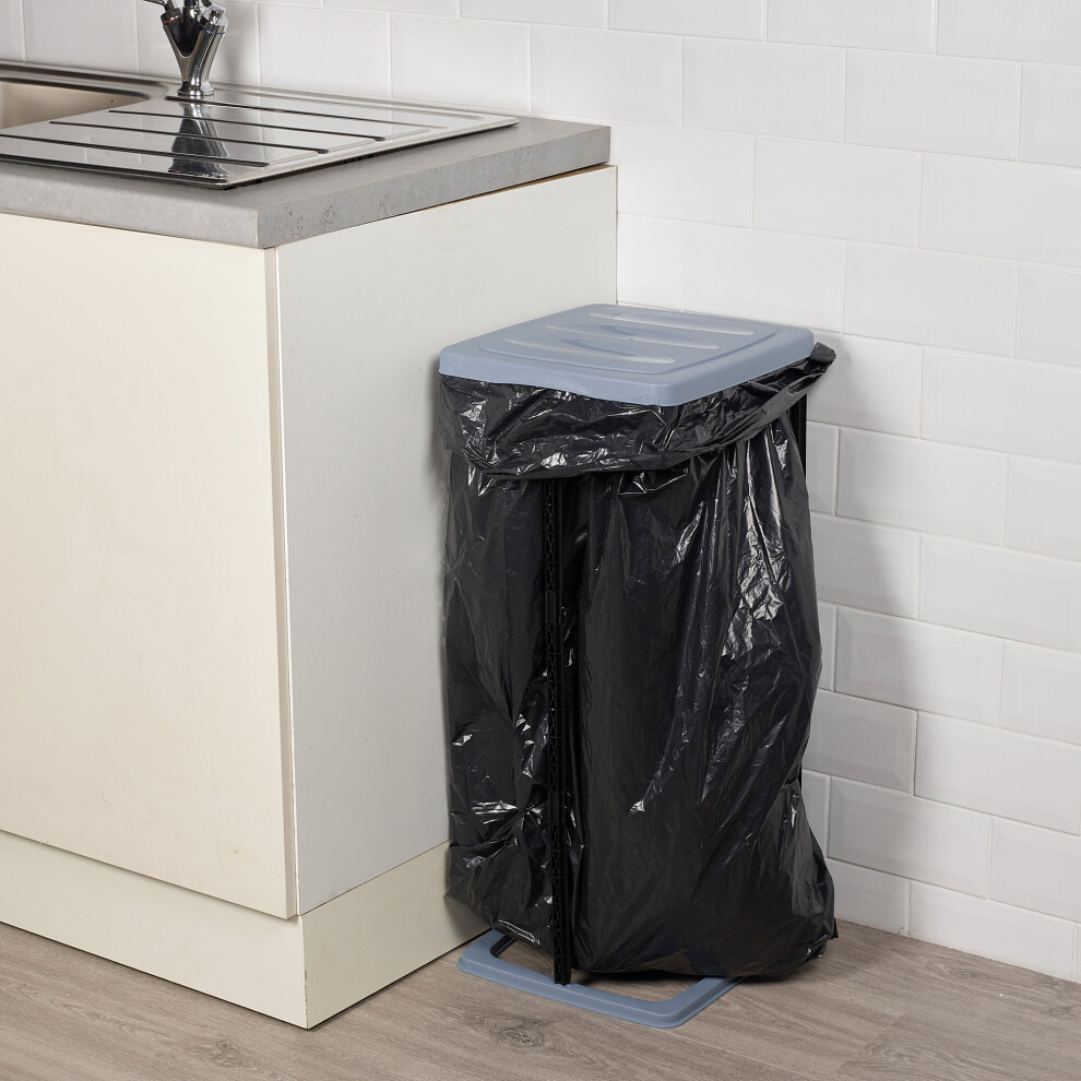 (Blue) 60L Bin Bag Stand Plastic Rubbish Refuse Holder