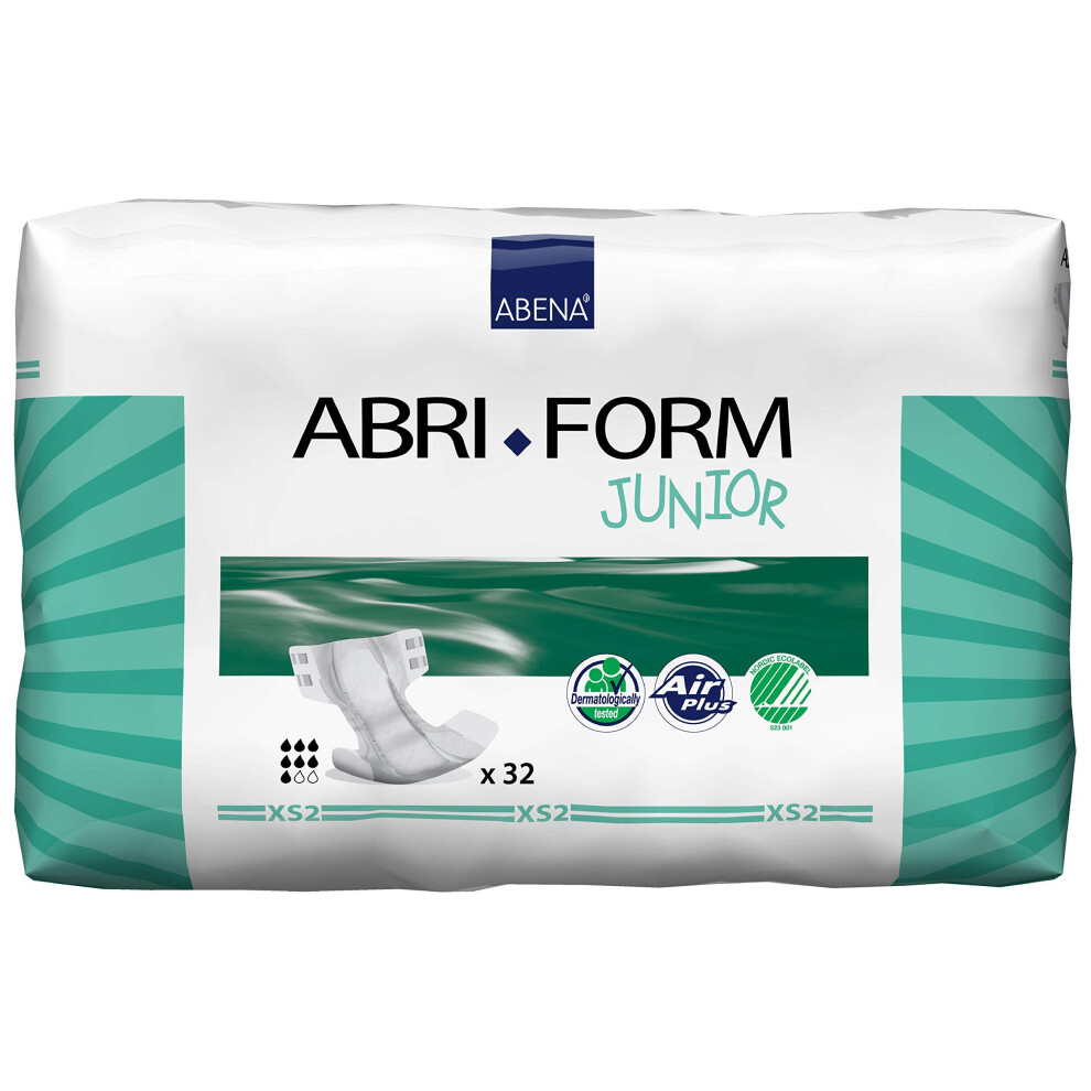 Abena Abri-Form Premium Junior Xs2, All-In-One, Hip/Waist Size 40-60 Cm, 1500 Ml Absorbency, Pack Of 32
