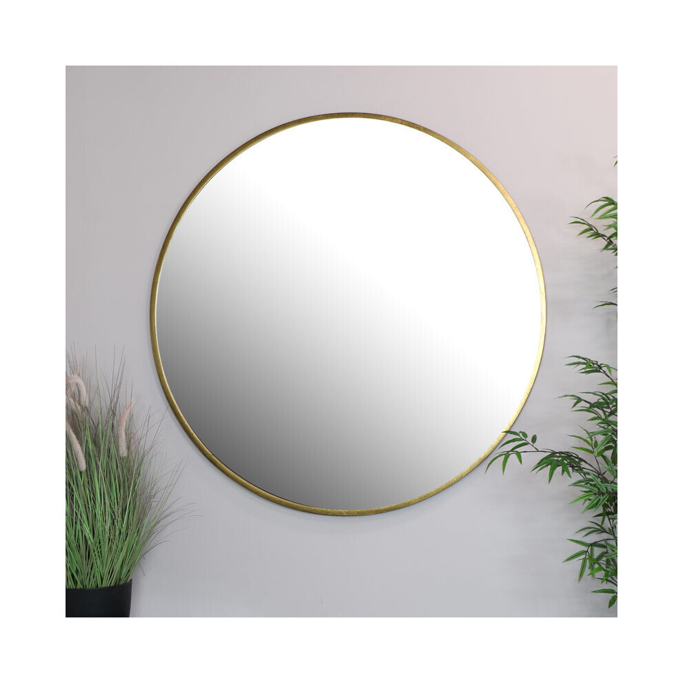Extra Large Round Gold Wall Mirror 120cm x 120cm