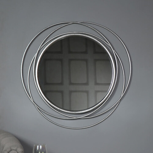 Large Round Vintage White Wall Mirror 80cm x 80cm