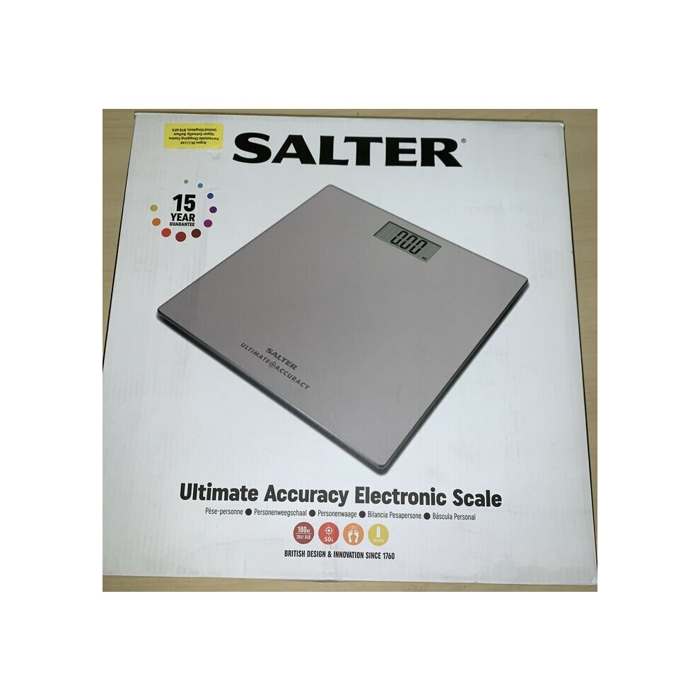 Salter Ultimate Accuracy 30 x 30cm Electronic Bathroom Scale - Silver