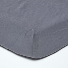 (Dark Grey, Single) Linen Deep Fitted Sheet