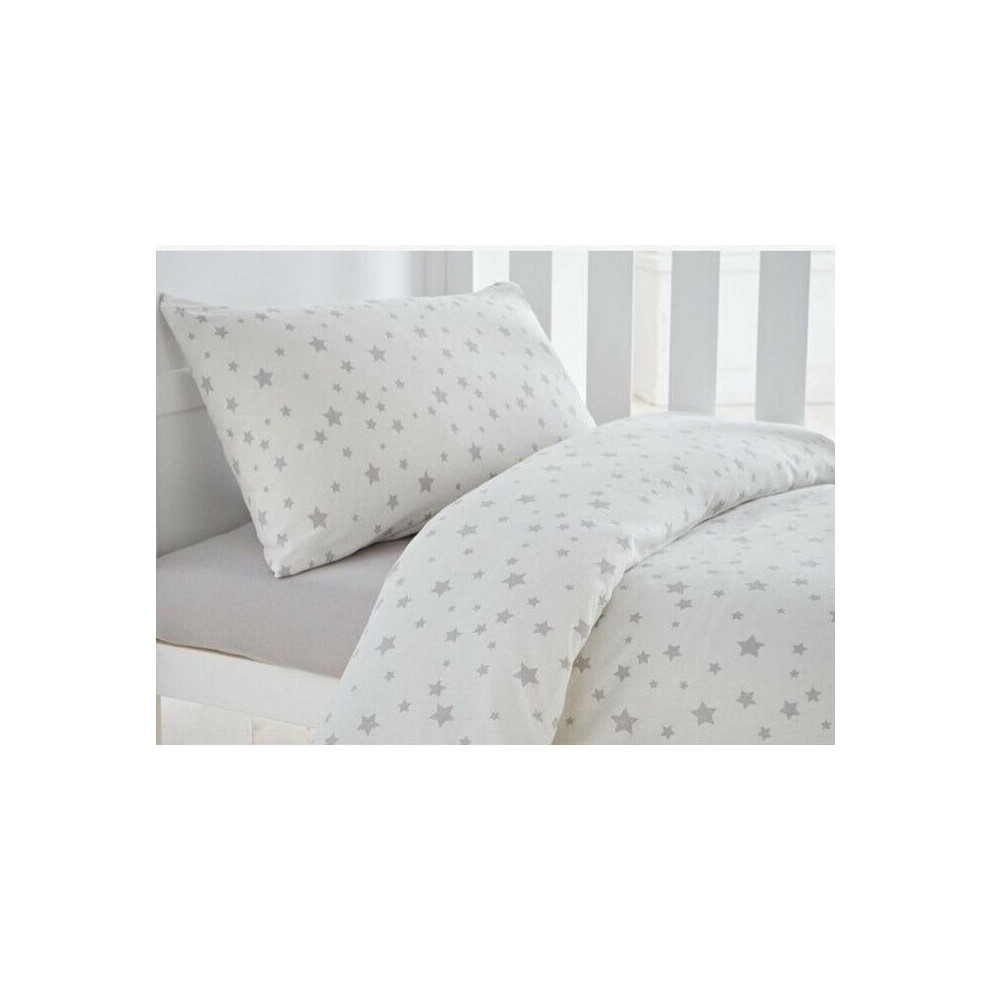 Silentnight Cot Bed Junior Jersey Star Duvet Cover & Pillowcase Set