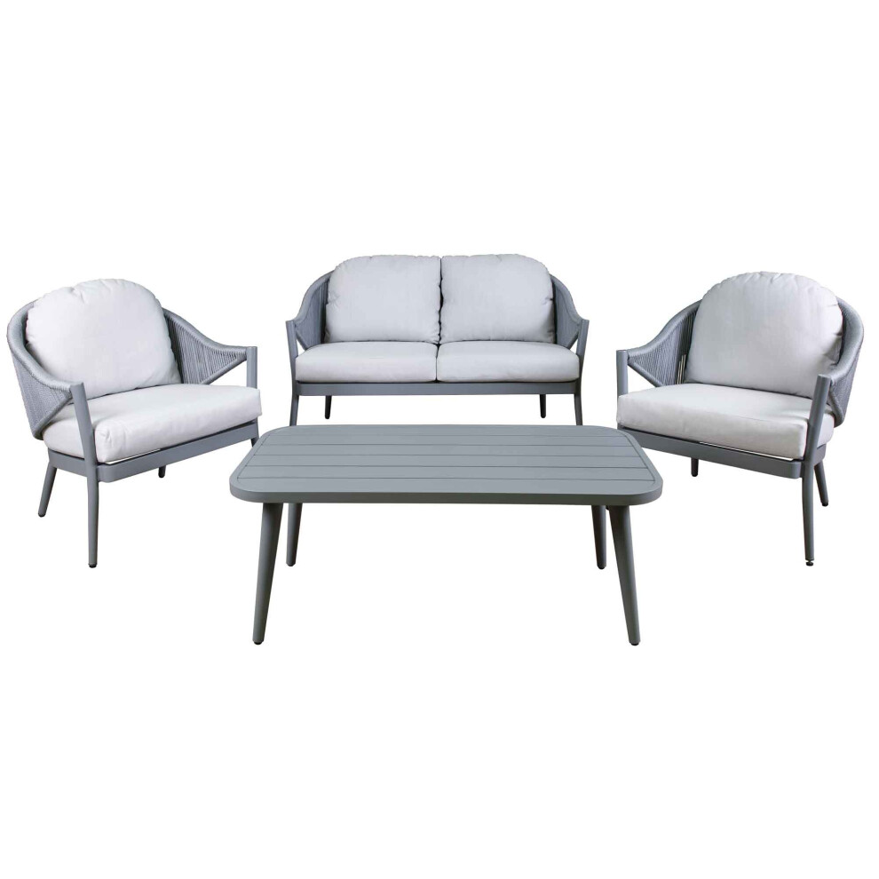 Dellonda Echo 4 Piece Aluminium Outdoor Sofa Set - Dg59