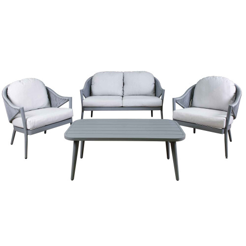 Dellonda Echo 4 Piece Aluminium Outdoor Sofa Set - DG59 1