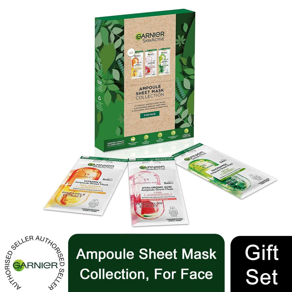 Garnier 3 Fast Action Ampoule Sheet Mask Collection Gift Set