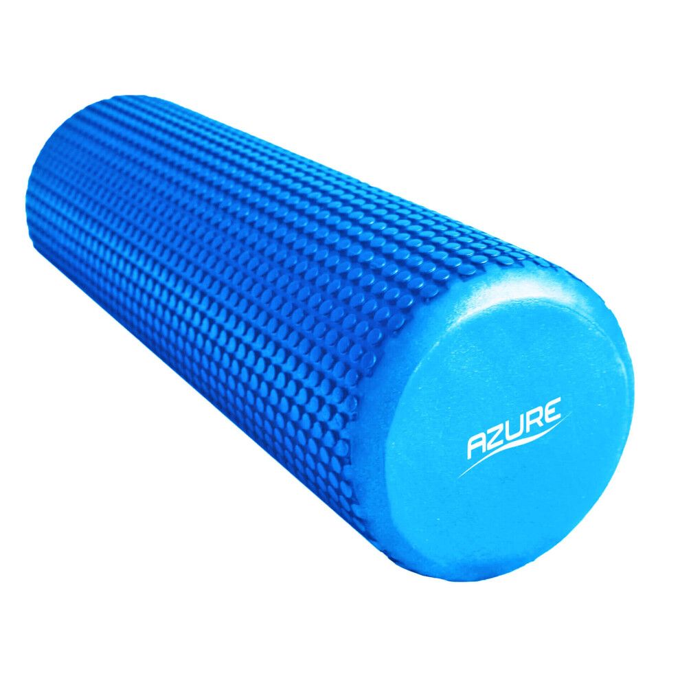(Blue) Azure Short Foam Roller for Back Leg Muscle Massage Relief