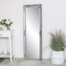 Tall Silver Ornate Bevelled Mirror 47cm x 142cm