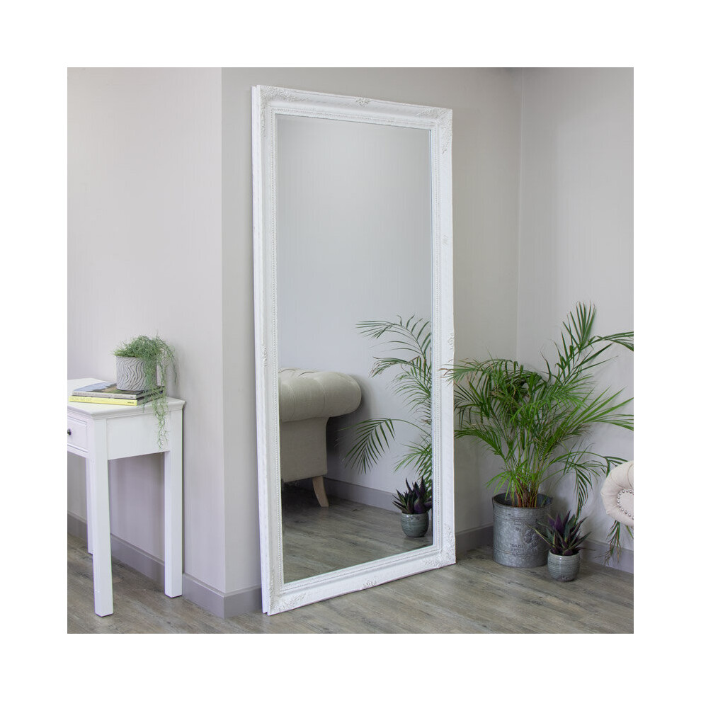 Extra, Extra Large Ornate White Wall / Floor / Leaner Full Length Mirror 100cm X 200cm