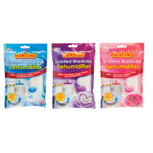 3 Hanging Wardrobe Dehumidifier Bags Scented Moisture Trap Crystals
